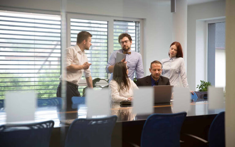 team working for a client presentation