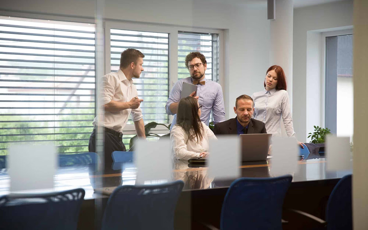 team working for a client presentation