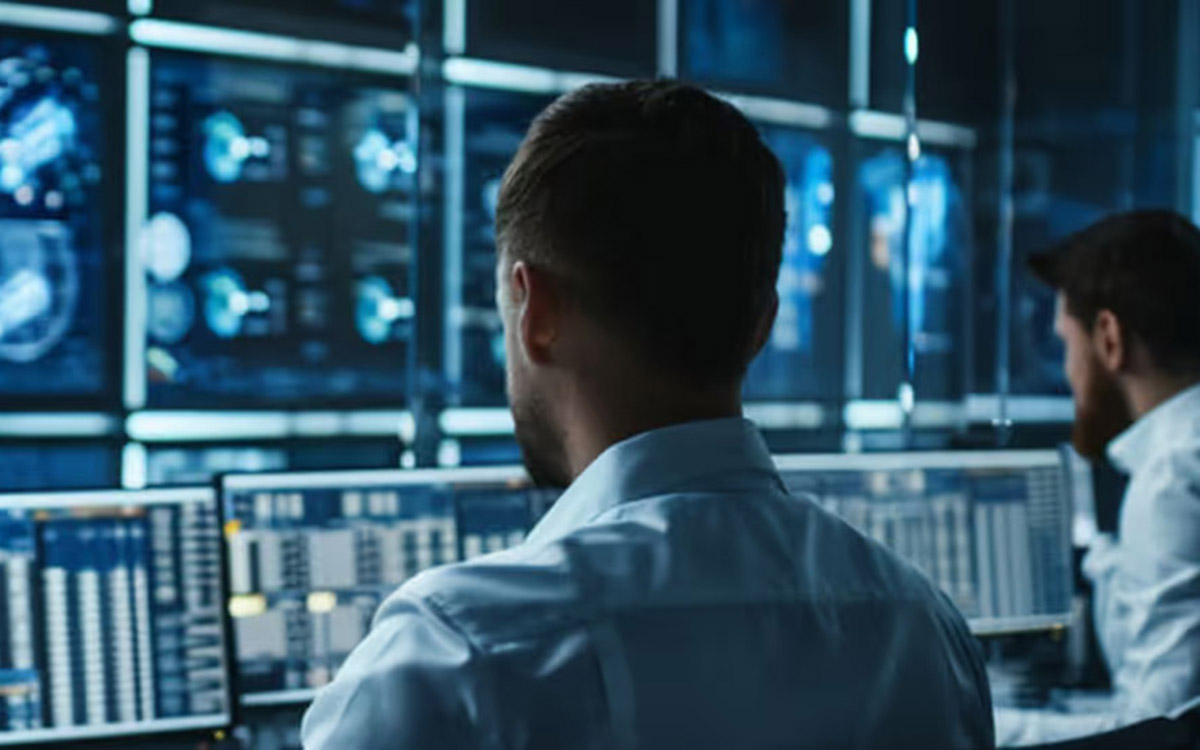 business people working at control center