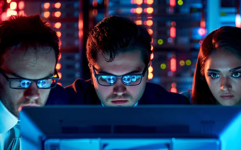 team of co workers at the office