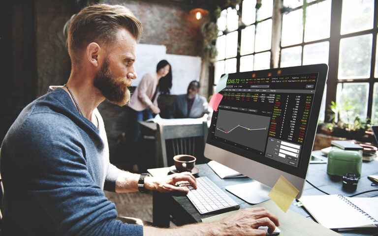 finance man working with computer