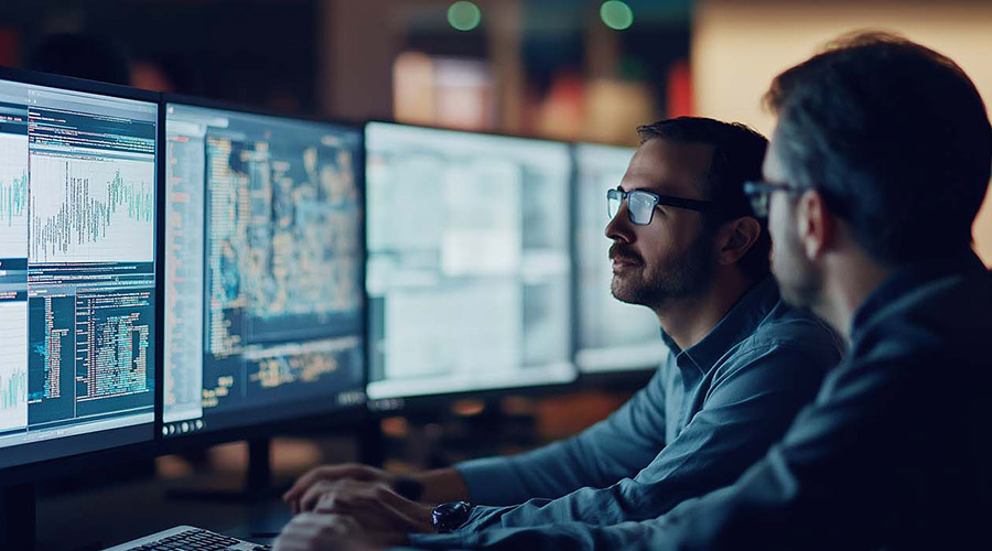 Advanced cybersecurity solutions for financial firms in 2024 protecting sensitive information through real-time monitoring and endpoint protection.