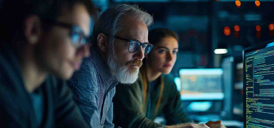 Business team discussing managed IT service plans with an expert in Torrance