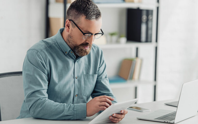 businessman working at his office