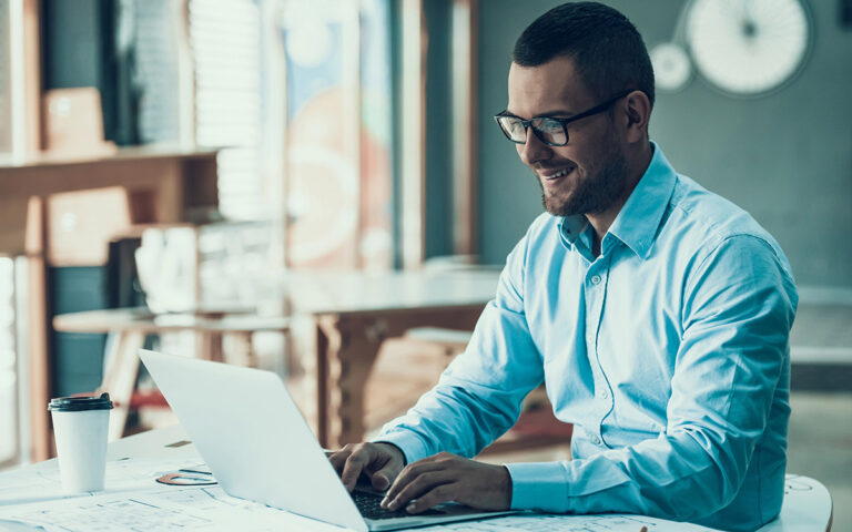 finance man working on his laptop