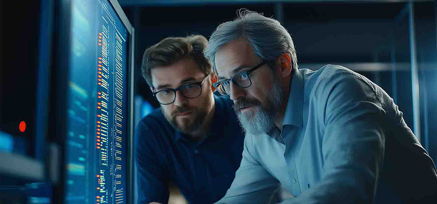 A managed IT service provider assisting small business owner