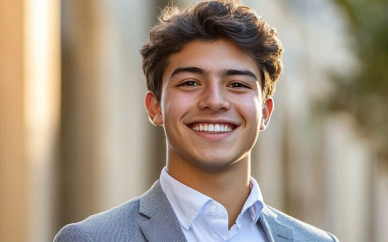 young businessman smiling