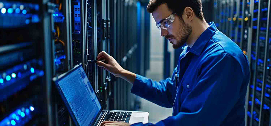 it manager looking at servers data