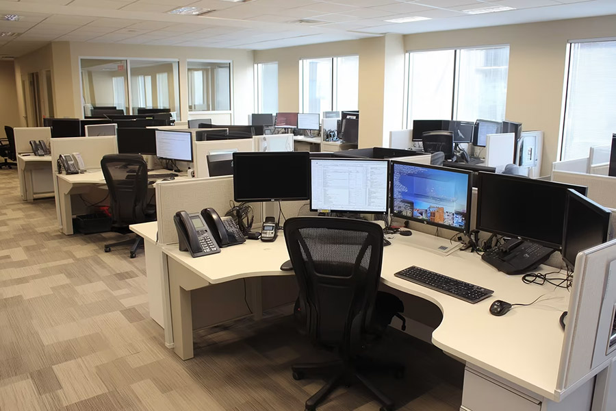office support center with computers