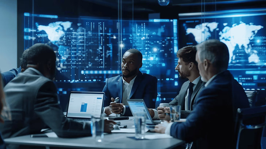 security IT team talking about cyber atacks