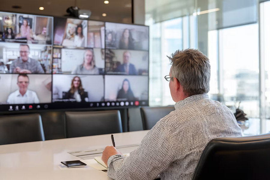 director during virtual meeting
