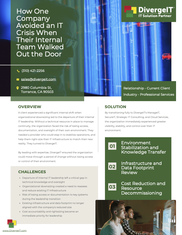 DivergeIT Case Study When Internal IT Walks Out