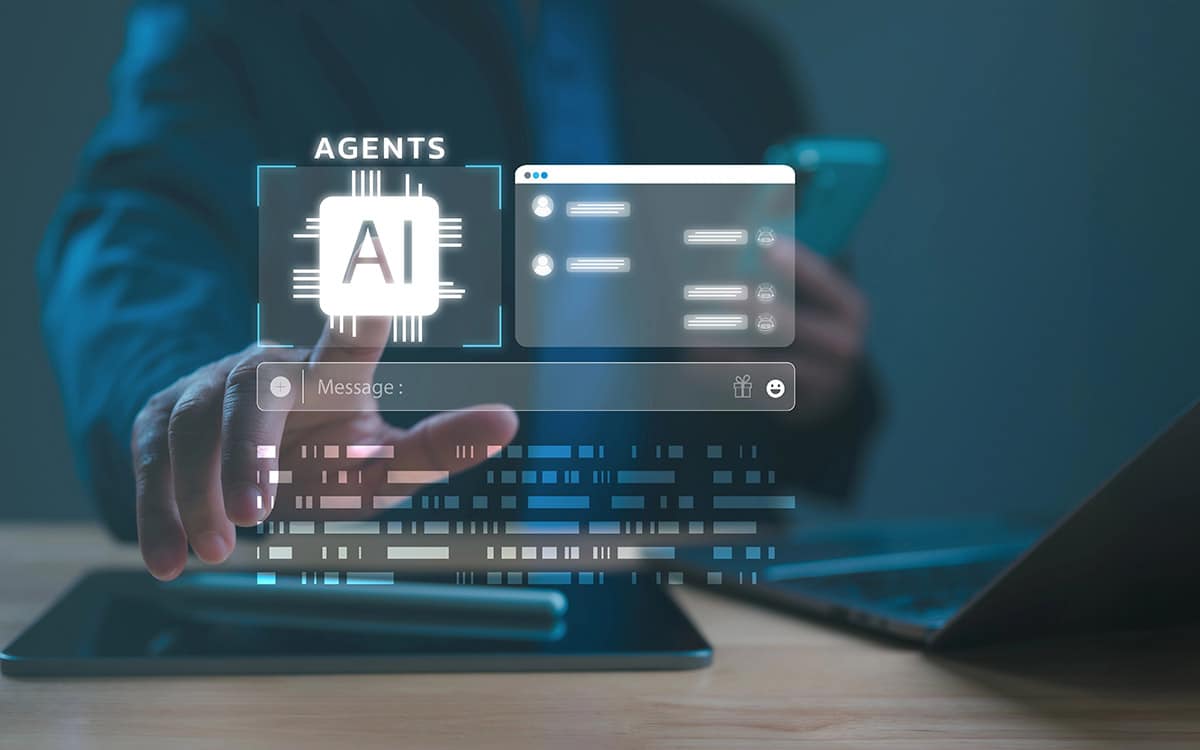 businessman working with AI agents