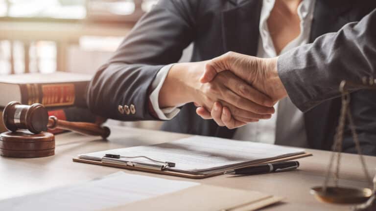 Lawyers shaking hands